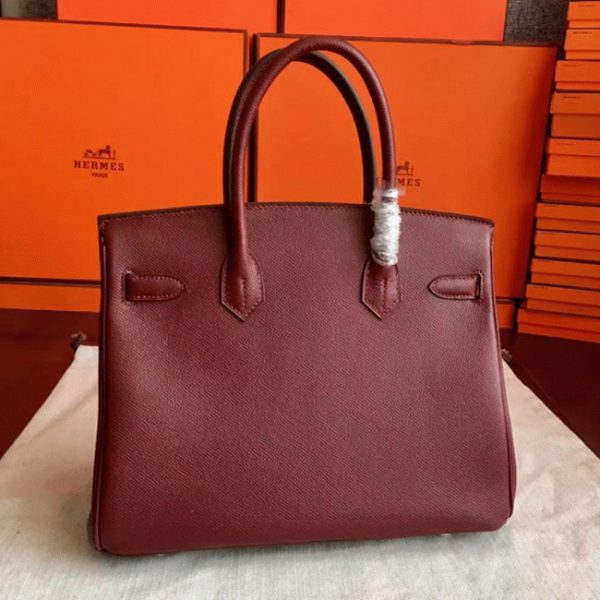 Réplique sac de créateur Birkin 35CM sac à main Hermes bordeaux – Image 5