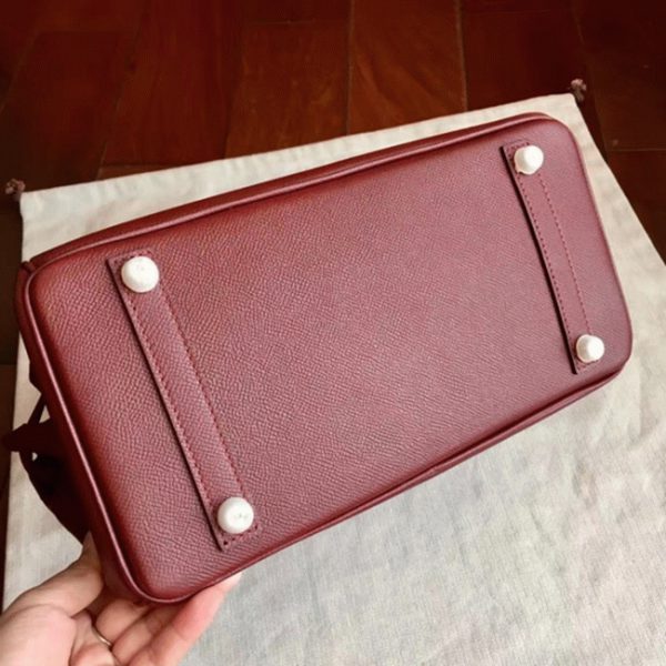 Réplique sac de créateur Birkin 35CM sac à main Hermes bordeaux – Image 3