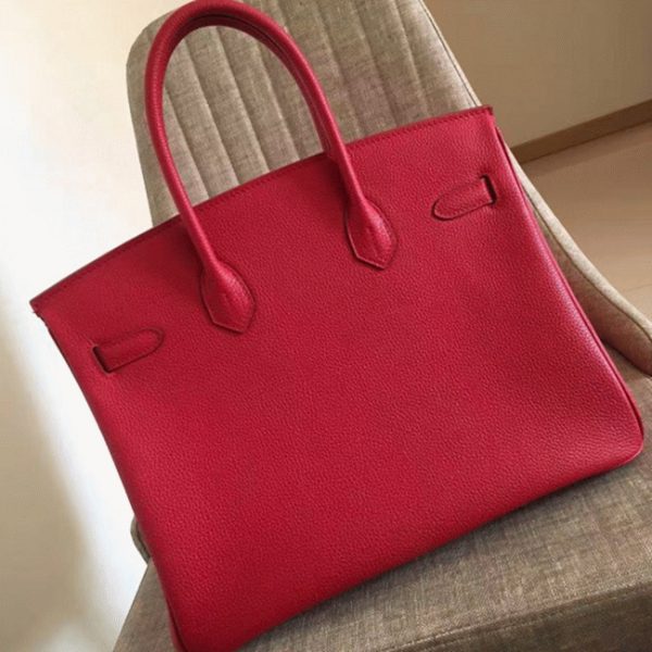 Imitation de créateur Hermes Birkin 35cm sac à main rouge – Image 3