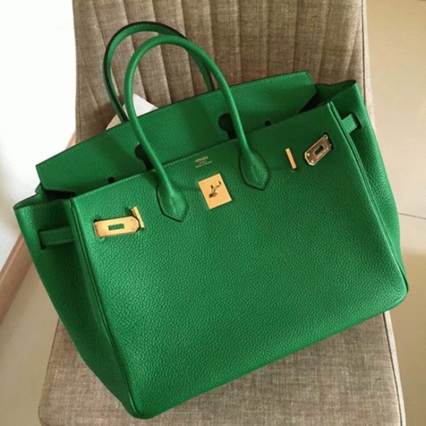 Faux de qualité supérieure Hermes Birkin 35cm sac à main bambou – Image 8
