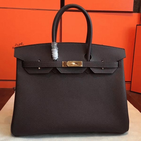 Réplique de haute qualité Hermes Birkin 35CM sac à main café