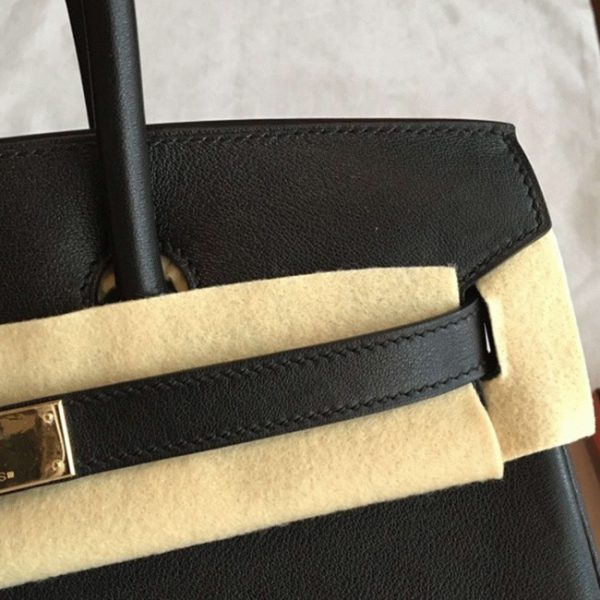 Faux sac de créateur Hermes Birkin 35cm sac à main noir – Image 8