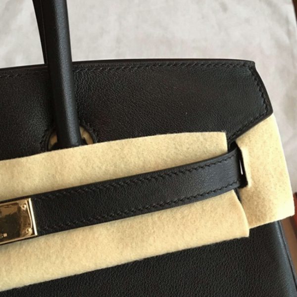 Faux sac de créateur Hermes Birkin 35cm sac à main noir – Image 8