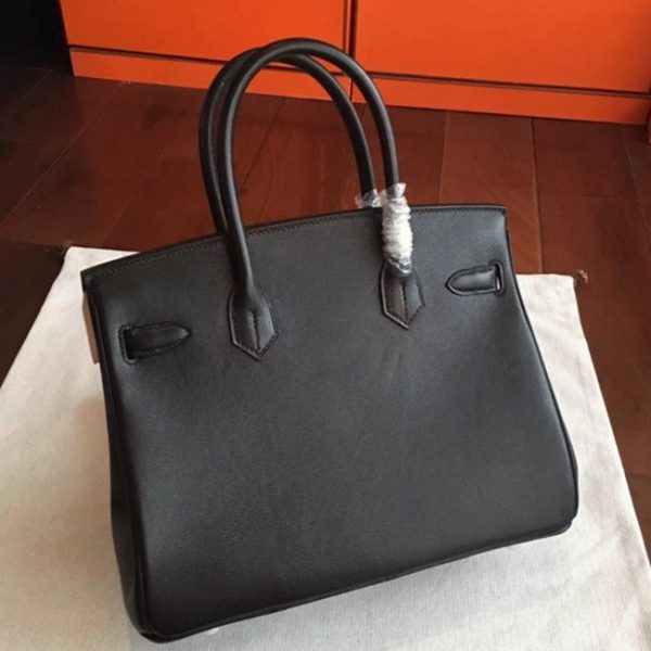Faux sac de créateur Hermes Birkin 35cm sac à main noir – Image 5
