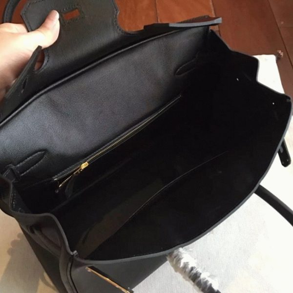 Faux sac de créateur Hermes Birkin 35cm sac à main noir – Image 4