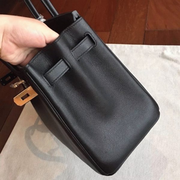 Faux sac de créateur Hermes Birkin 35cm sac à main noir – Image 3