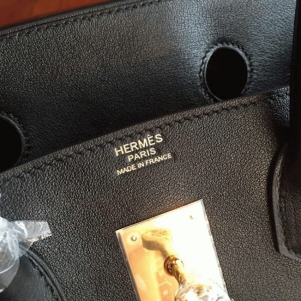 Faux sac de créateur Hermes Birkin 35cm sac à main noir – Image 2