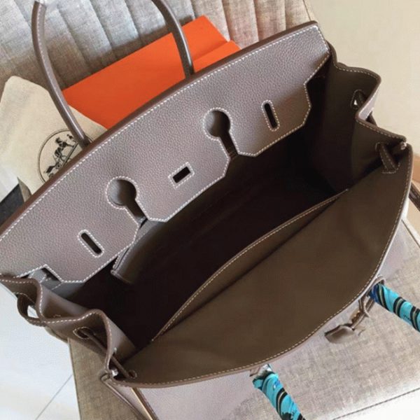 Meilleure réplique bon marché Hermes Birkin 35CM sac à main étoupe – Image 7