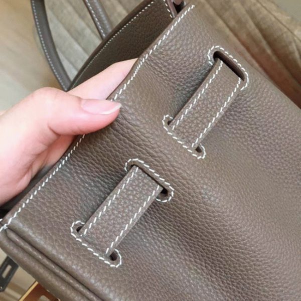 Meilleure réplique bon marché Hermes Birkin 35CM sac à main étoupe – Image 6