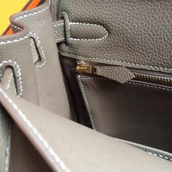 Meilleure réplique bon marché Hermes Birkin 35CM sac à main étoupe – Image 3