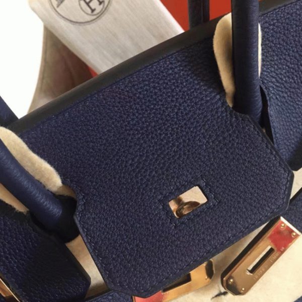 Imitation Hermes Birkin 35CM sac à main saphir – Image 4