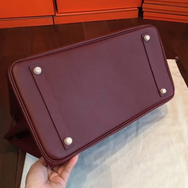 Imitation copie Hermes Birkin 40cm sac à main bordeaux – Image 2