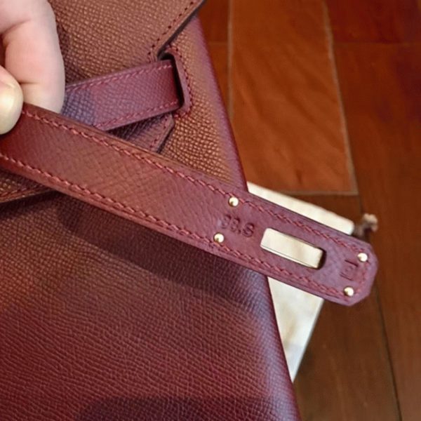 Imitation copie Hermes Birkin 40cm sac à main bordeaux – Image 4