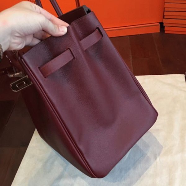 Imitation copie Hermes Birkin 40cm sac à main bordeaux – Image 5