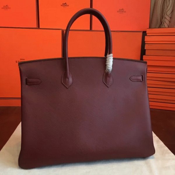 Imitation copie Hermes Birkin 40cm sac à main bordeaux – Image 6