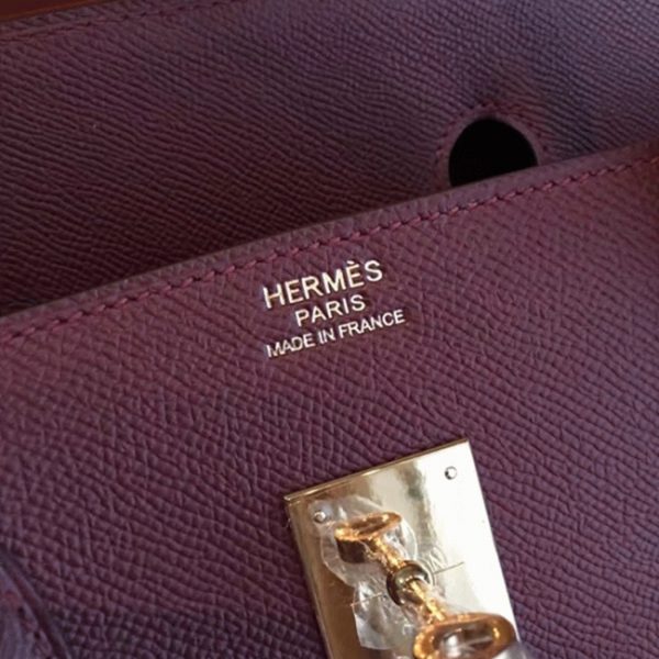 Imitation copie Hermes Birkin 40cm sac à main bordeaux – Image 7