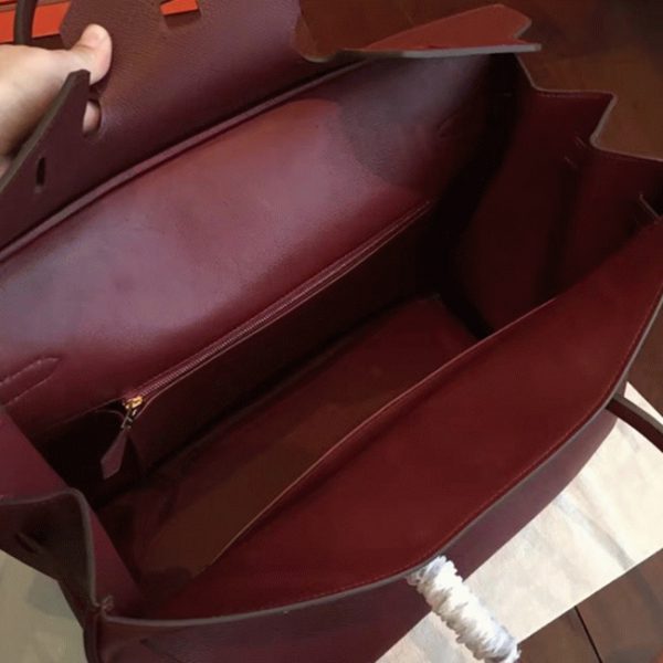 Imitation copie Hermes Birkin 40cm sac à main bordeaux – Image 8