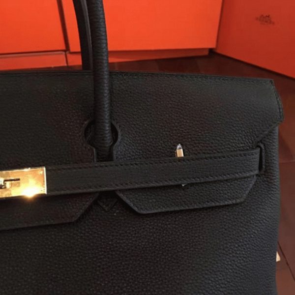 Réplique Hermes Birkin 40cm sac à main noir – Image 3