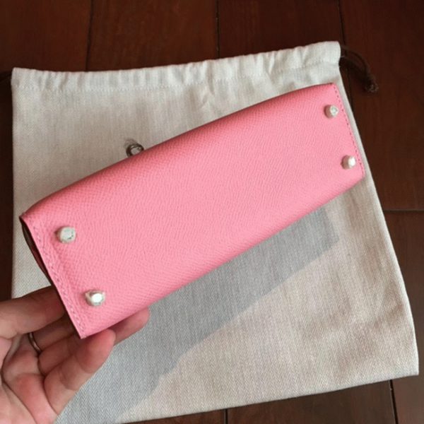 Contrefaçon Pas Cher Sac à main Hermès Kelly 20cm Rose Confetti Epsom – Image 7