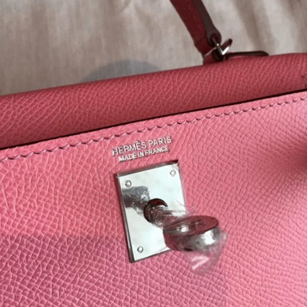 Contrefaçon Pas Cher Sac à main Hermès Kelly 20cm Rose Confetti Epsom – Image 5
