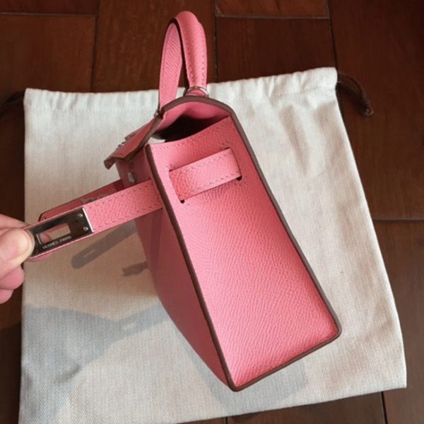 Contrefaçon Pas Cher Sac à main Hermès Kelly 20cm Rose Confetti Epsom – Image 4