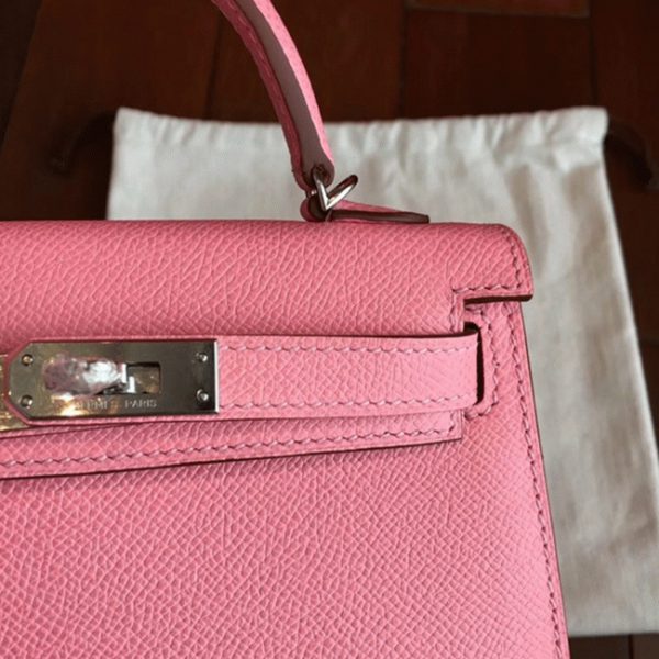 Contrefaçon Pas Cher Sac à main Hermès Kelly 20cm Rose Confetti Epsom – Image 3