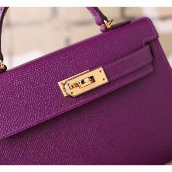 Faux Hermes Kelly 20cm sac à main cyclamen epsom – Image 3
