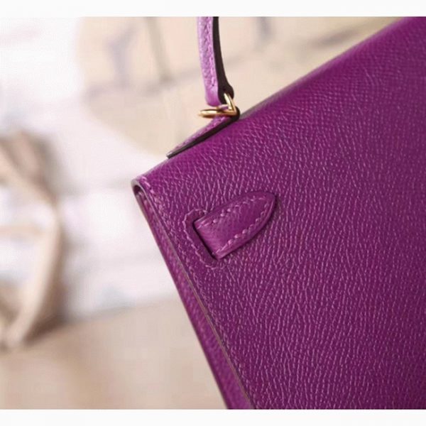 Faux Hermes Kelly 20cm sac à main cyclamen epsom – Image 2