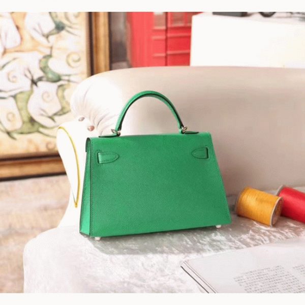 Contrefaçon Hermes Kelly 20cm sac à main bambou epsom – Image 5