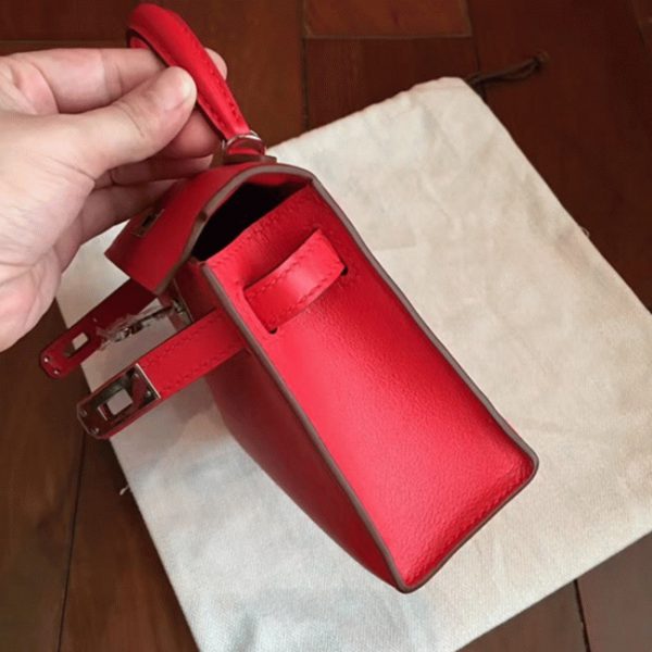 Réplique Sac à main Hermès Kelly 20cm Rouge Swift – Image 7