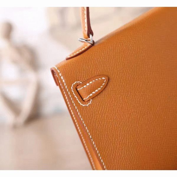 Contrefaçon Hermes Kelly 20CM sac à main marron epsom – Image 6