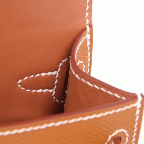 Contrefaçon Hermes Kelly 20CM sac à main marron epsom – Image 2