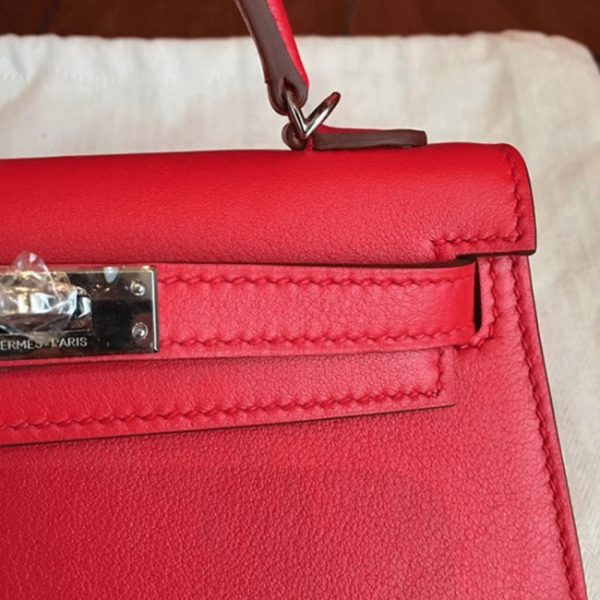 Réplique Sac à main Hermès Kelly 20cm Rouge Swift – Image 3