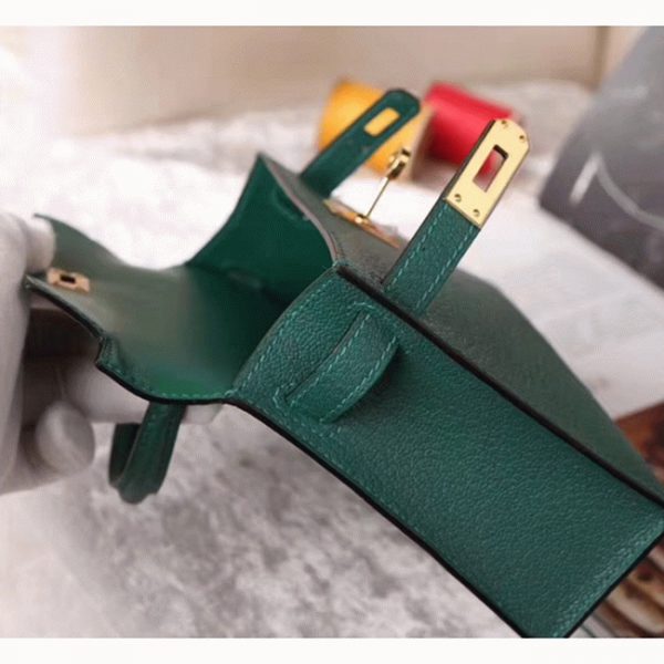 Réplique de luxe Sac à main Hermès Kelly 20cm Malachite Chèvre – Image 4