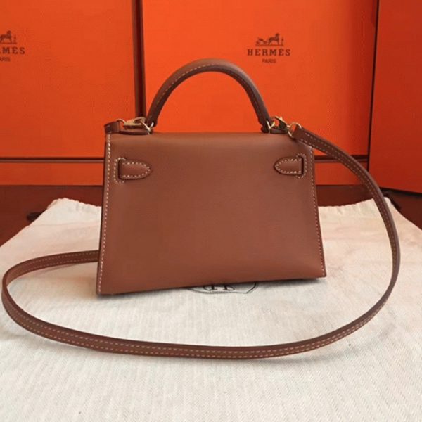 Réplique Sac à main Hermès Kelly 20cm Gold Swift – Image 8