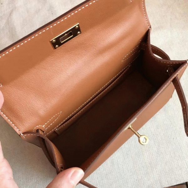 Réplique Sac à main Hermès Kelly 20cm Gold Swift – Image 6