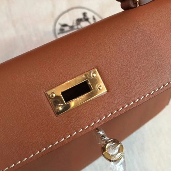 Réplique Sac à main Hermès Kelly 20cm Gold Swift – Image 5