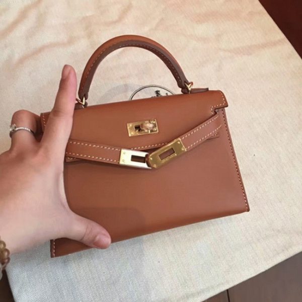 Réplique Sac à main Hermès Kelly 20cm Gold Swift – Image 4