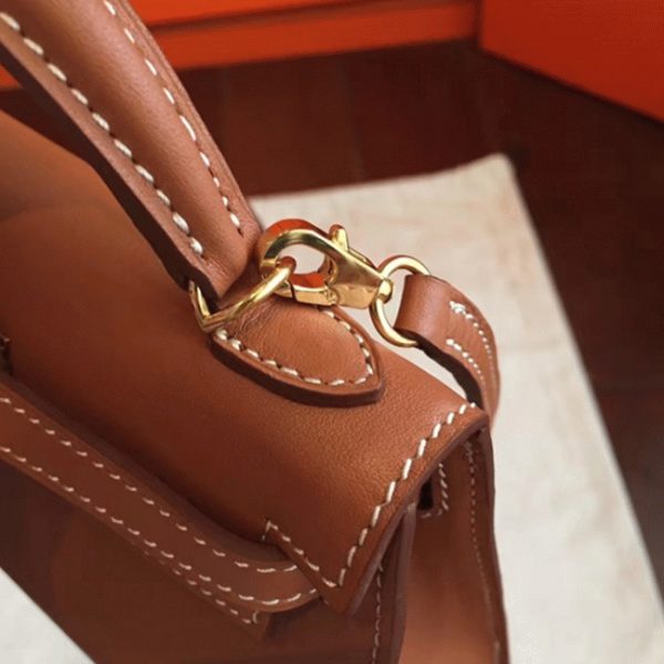 Réplique Sac à main Hermès Kelly 20cm Gold Swift – Image 2