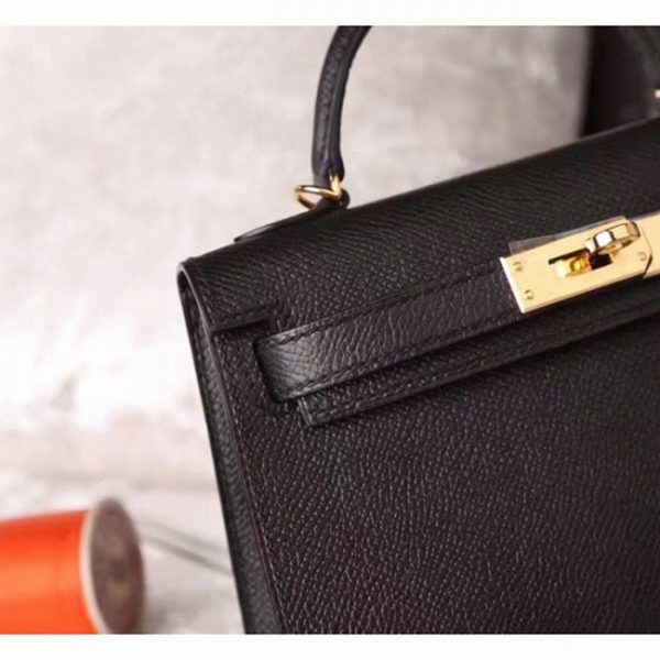 Contrefaçon Sac à main Hermès Kelly 20cm Noir Epsom – Image 7