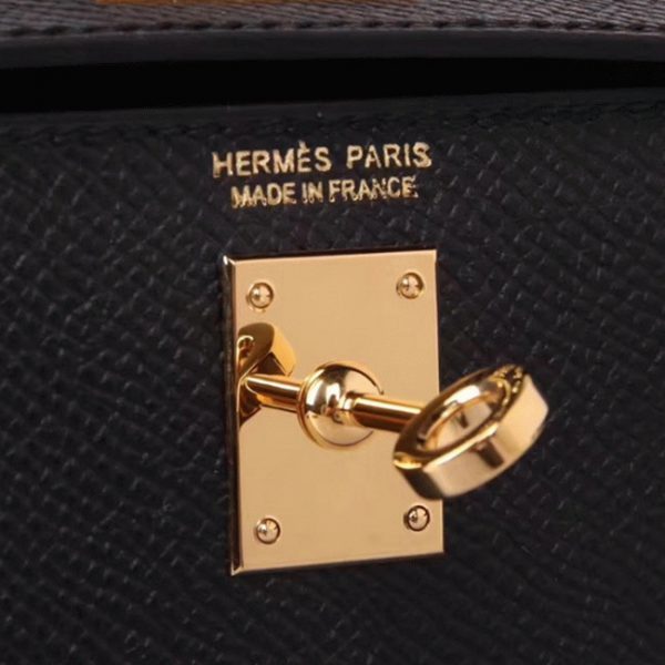Contrefaçon Sac à main Hermès Kelly 20cm Noir Epsom – Image 4
