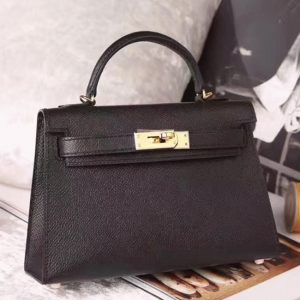 Contrefaçon Sac à main Hermès Kelly 20cm Noir Epsom