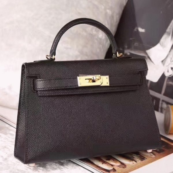 Contrefaçon Sac à main Hermès Kelly 20cm Noir Epsom
