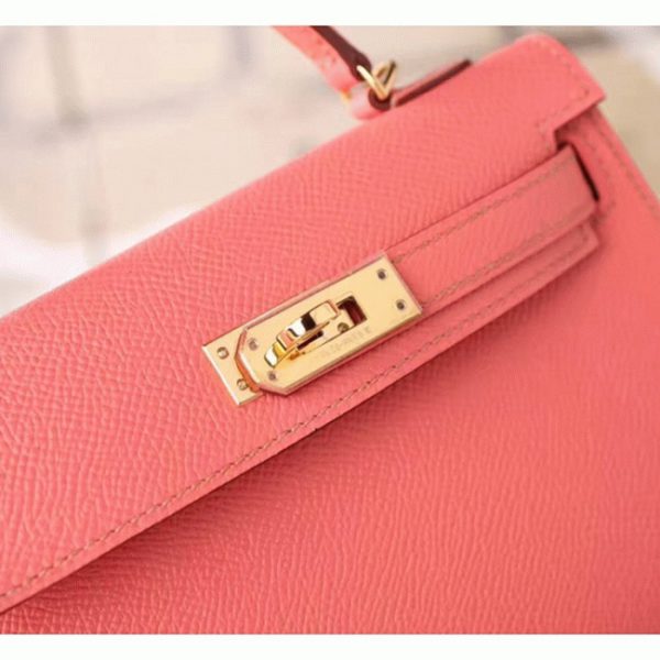 Imitation Pas Cher Sac à main Hermès Kelly 20cm Flamingo Epsom – Image 4