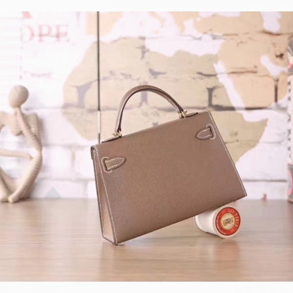 Réplique Sac à main Hermès Kelly 20cm étoupe Epsom – Image 5