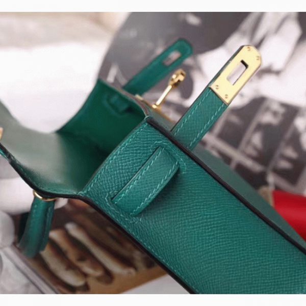 Réplique de luxe Sac à main Hermès Kelly 20cm Malachite Epsom – Image 5