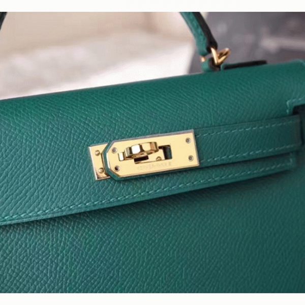 Réplique de luxe Sac à main Hermès Kelly 20cm Malachite Epsom – Image 3