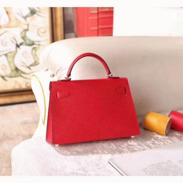 Contrefaçon Sac à main Hermès Kelly 20cm Rouge Epsom – Image 5