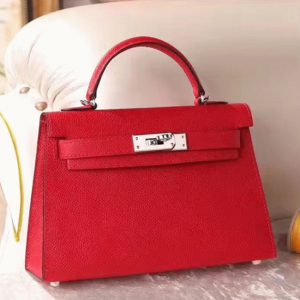 Contrefaçon Sac à main Hermès Kelly 20cm Rouge Epsom