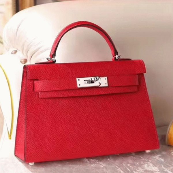 Contrefaçon Sac à main Hermès Kelly 20cm Rouge Epsom
